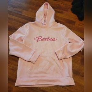 Barbie Pink Hoodie. Size L. Barbie graphics. Worn once!